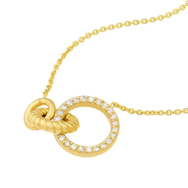 14K Yellow Gold Linked Circle Ring Necklace Image 3 Koerbers Fine Jewelry Inc New Albany, IN