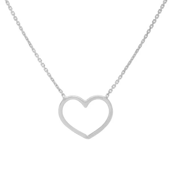 14K White Gold Open Wire Heart Adjustable Necklace Koerbers Fine Jewelry Inc New Albany, IN