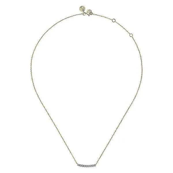 14K White and Yellow Gold White Sapphire Bar Necklace Image 2 Koerbers Fine Jewelry Inc New Albany, IN