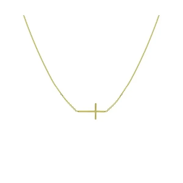 14K Yellow Gold Mini Cross Adjustable Necklace Koerbers Fine Jewelry Inc New Albany, IN