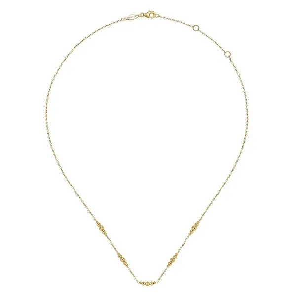 14K Yellow Gold Graduated Bujukan Beads Station Necklace Image 2 Koerbers Fine Jewelry Inc New Albany, IN
