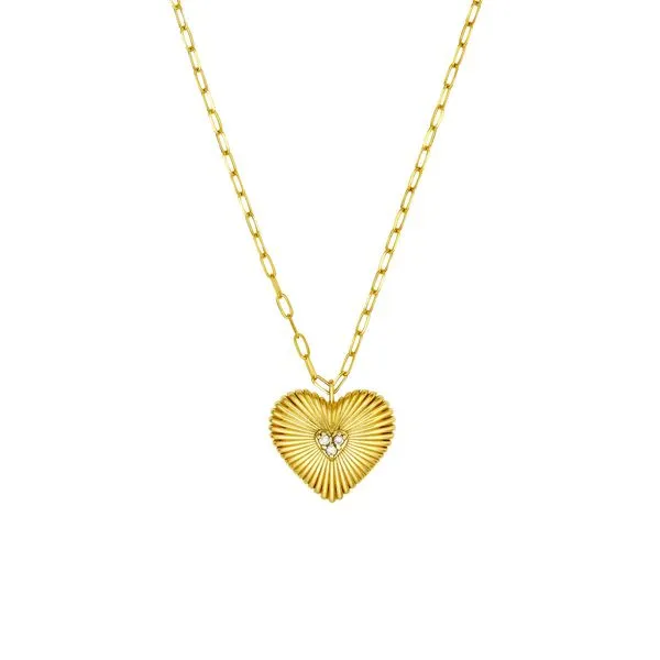 14K Yellow Gold Diamond Radiant Heart Pendant Necklace Koerbers Fine Jewelry Inc New Albany, IN