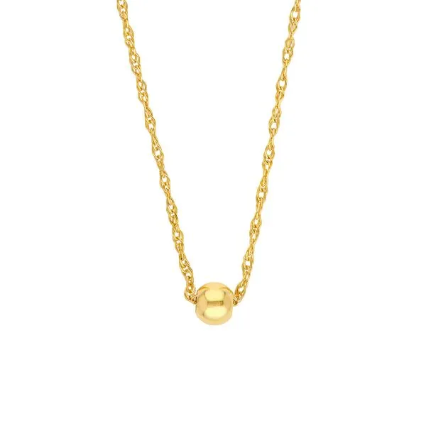 14K Yellow Gold Small Bead Pendant Necklace Koerbers Fine Jewelry Inc New Albany, IN