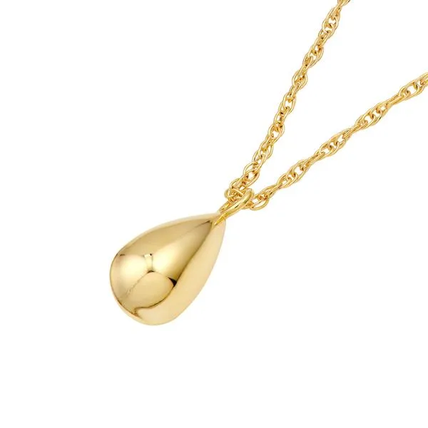 14K Yellow Gold Puffy Teardrop Pendant Necklace Image 2 Koerbers Fine Jewelry Inc New Albany, IN