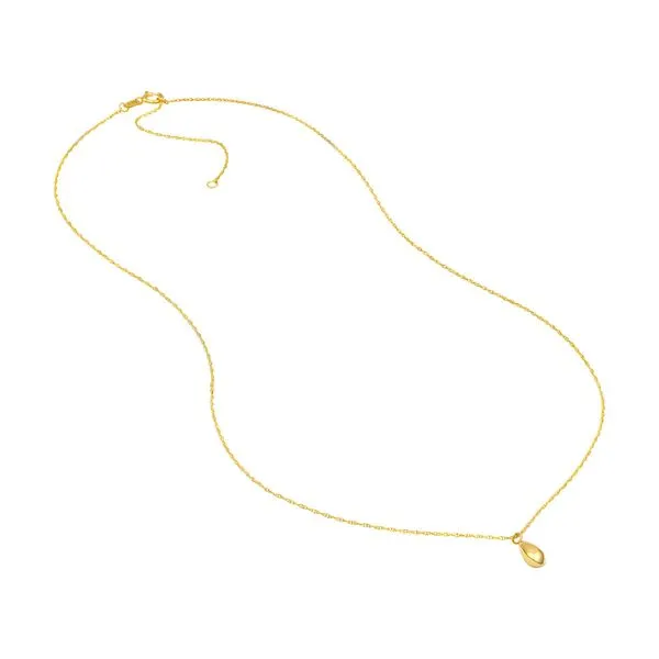 14K Yellow Gold Puffy Teardrop Pendant Necklace Image 3 Koerbers Fine Jewelry Inc New Albany, IN