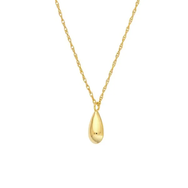 14K Yellow Gold Puffy Teardrop Pendant Necklace Koerbers Fine Jewelry Inc New Albany, IN