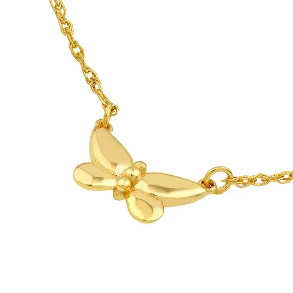 14K Yellow Gold Puffy Butterfly Necklace Image 2 Koerbers Fine Jewelry Inc New Albany, IN