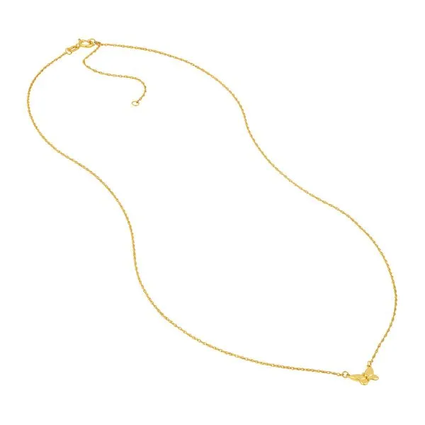 14K Yellow Gold Puffy Butterfly Necklace Image 3 Koerbers Fine Jewelry Inc New Albany, IN