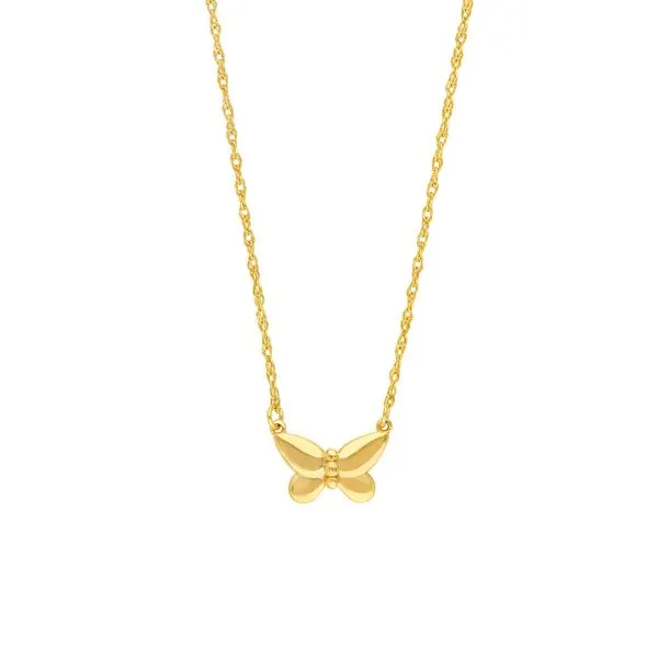 14K Yellow Gold Puffy Butterfly Necklace Koerbers Fine Jewelry Inc New Albany, IN