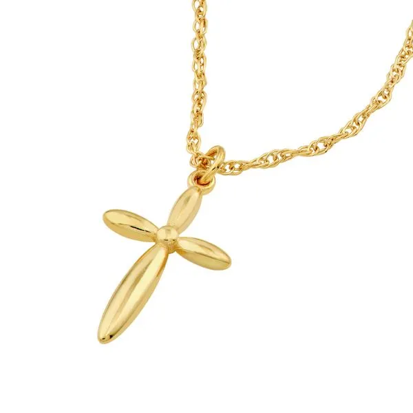 14K Yellow Gold Puffy Cross Pendant Necklace Image 2 Koerbers Fine Jewelry Inc New Albany, IN