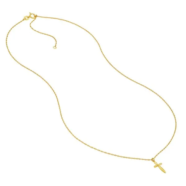 14K Yellow Gold Puffy Cross Pendant Necklace Image 3 Koerbers Fine Jewelry Inc New Albany, IN
