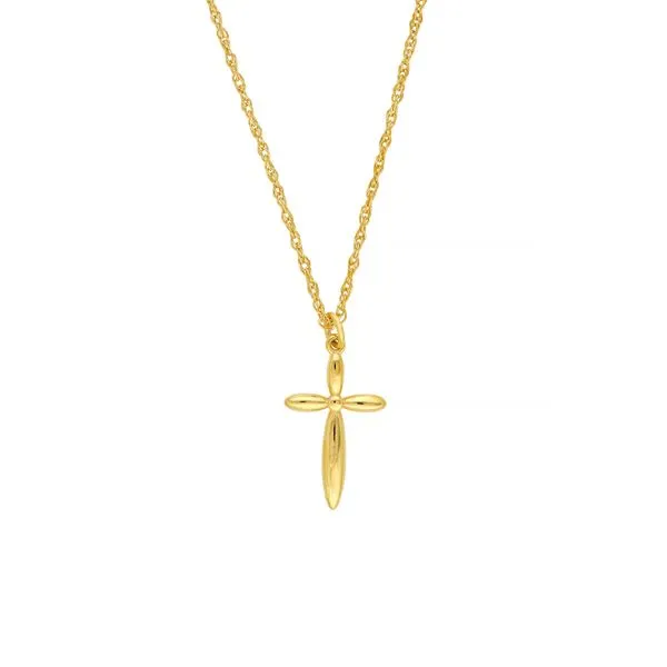 14K Yellow Gold Puffy Cross Pendant Necklace Koerbers Fine Jewelry Inc New Albany, IN