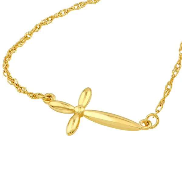 14K Yellow Gold Puffy East West Cross Pendant Image 2 Koerbers Fine Jewelry Inc New Albany, IN