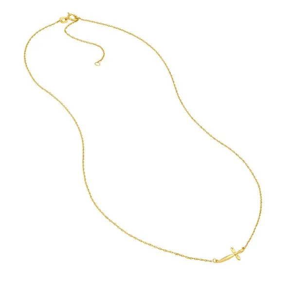 14K Yellow Gold Puffy East West Cross Pendant Image 3 Koerbers Fine Jewelry Inc New Albany, IN
