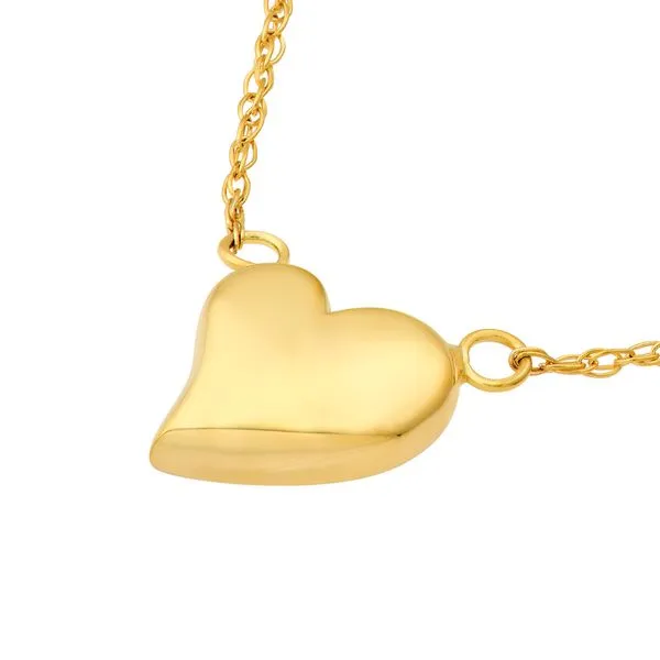 14K Yellow Gold Wavy Puff Heart Rope Necklace Image 2 Koerbers Fine Jewelry Inc New Albany, IN