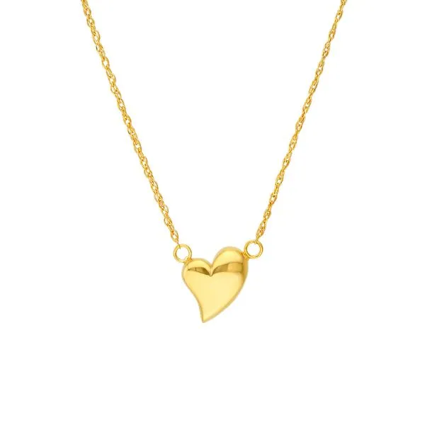 14K Yellow Gold Wavy Puff Heart Rope Necklace Koerbers Fine Jewelry Inc New Albany, IN