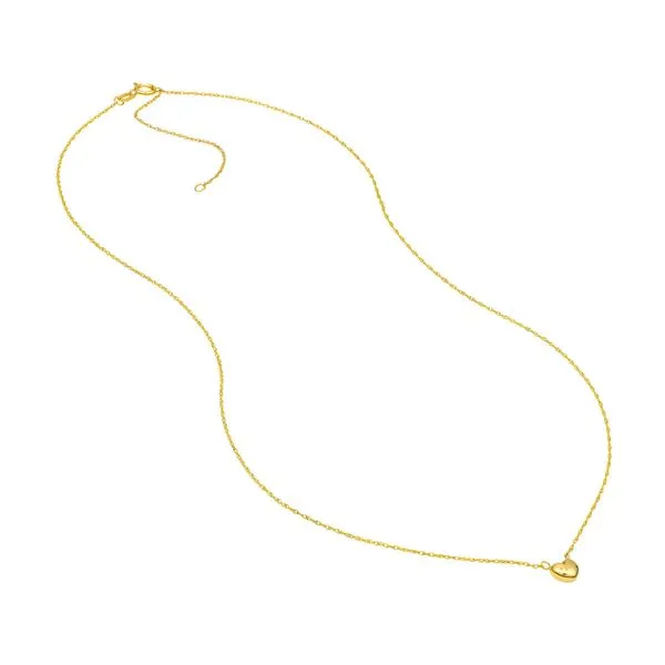 14K Yellow Gold Small Puffy Heart Necklace Image 3 Koerbers Fine Jewelry Inc New Albany, IN