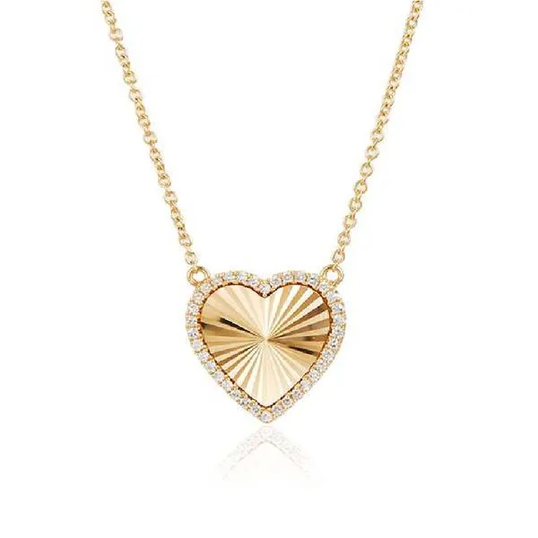 14K Yellow Gold Heart Diamond Necklace Koerbers Fine Jewelry Inc New Albany, IN