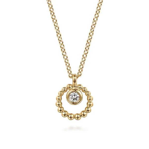 14K Yellow Gold Bujukan and White Sapphire Pendant Necklace Koerbers Fine Jewelry Inc New Albany, IN