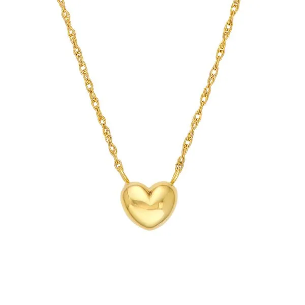 14K Yellow Gold Small Puffy Heart Necklace Koerbers Fine Jewelry Inc New Albany, IN