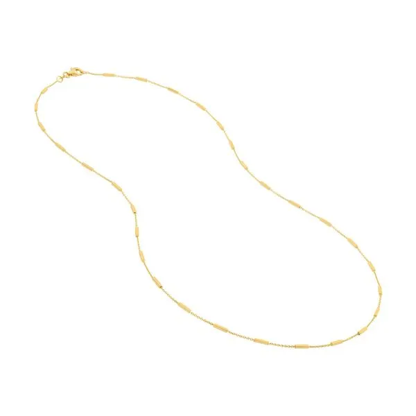 14K Yellow Gold Bar Station Cable Chain Image 2 Koerbers Fine Jewelry Inc New Albany, IN