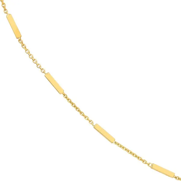 14K Yellow Gold Bar Station Cable Chain Image 3 Koerbers Fine Jewelry Inc New Albany, IN