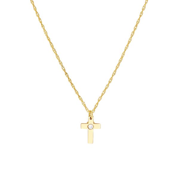 14K Yellow Gold So You Diamond Cross Necklace Koerbers Fine Jewelry Inc New Albany, IN