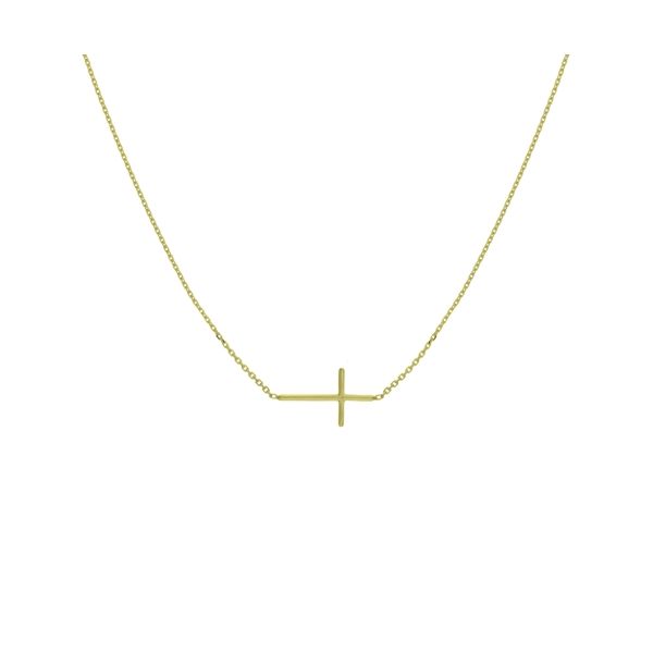 14K Yellow Gold Mini Cross Adjustable Necklace Koerbers Fine Jewelry Inc New Albany, IN