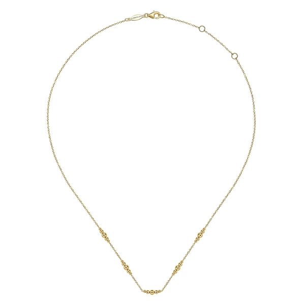 14K Yellow Gold Graduated Bujukan Beads Station Necklace Image 2 Koerbers Fine Jewelry Inc New Albany, IN