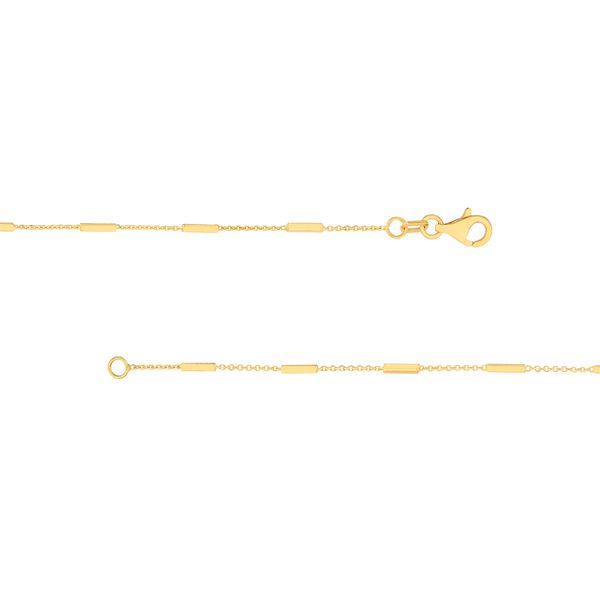 14K Yellow Gold Bar Station Cable Chain Image 4 Koerbers Fine Jewelry Inc New Albany, IN