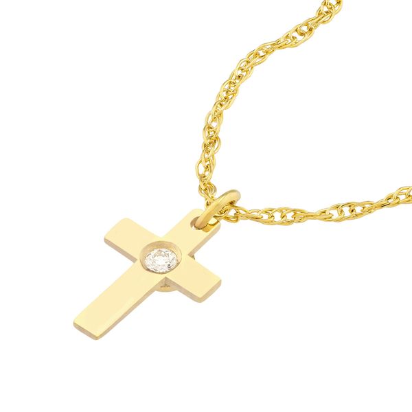 14K Yellow Gold So You Diamond Cross Necklace Image 2 Koerbers Fine Jewelry Inc New Albany, IN
