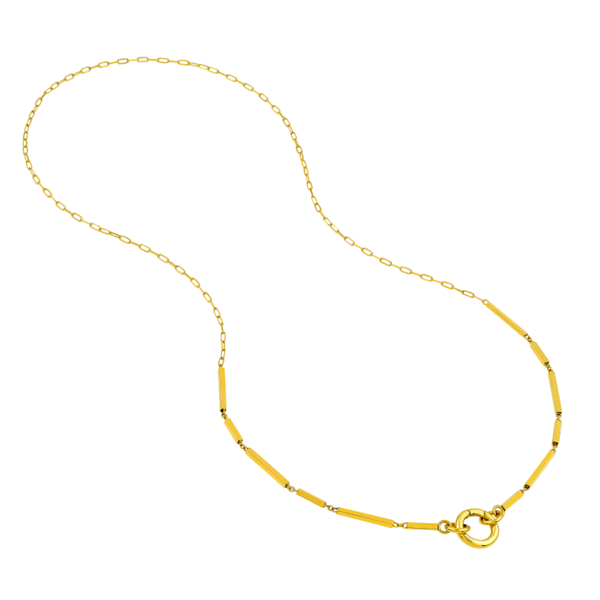 14K Yellow Gold Bar Link Necklace with Push Lock Image 2 Koerbers Fine Jewelry Inc New Albany, IN