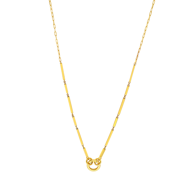 14K Yellow Gold Bar Link Necklace with Push Lock Koerbers Fine Jewelry Inc New Albany, IN