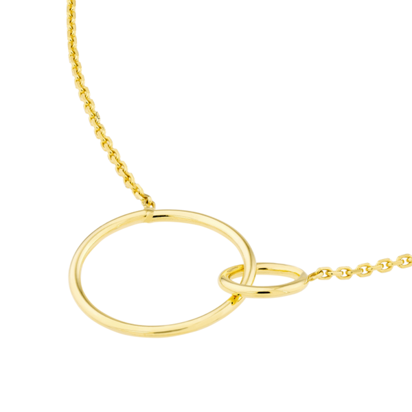 14K Yellow Gold Interlocking Open Circles Adjustable Necklace Image 2 Koerbers Fine Jewelry Inc New Albany, IN