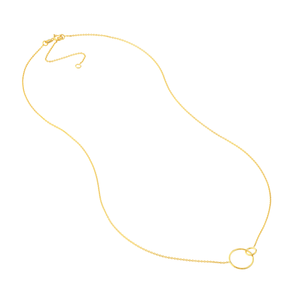 14K Yellow Gold Interlocking Open Circles Adjustable Necklace Image 3 Koerbers Fine Jewelry Inc New Albany, IN
