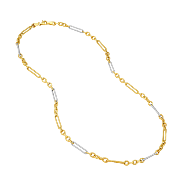 14K Two-Tone 5+1 Twist Link Necklace Image 2 Koerbers Fine Jewelry Inc New Albany, IN