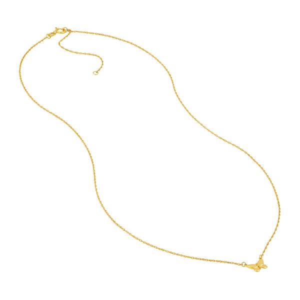 14K Yellow Gold Puffy Butterfly Necklace Image 3 Koerbers Fine Jewelry Inc New Albany, IN