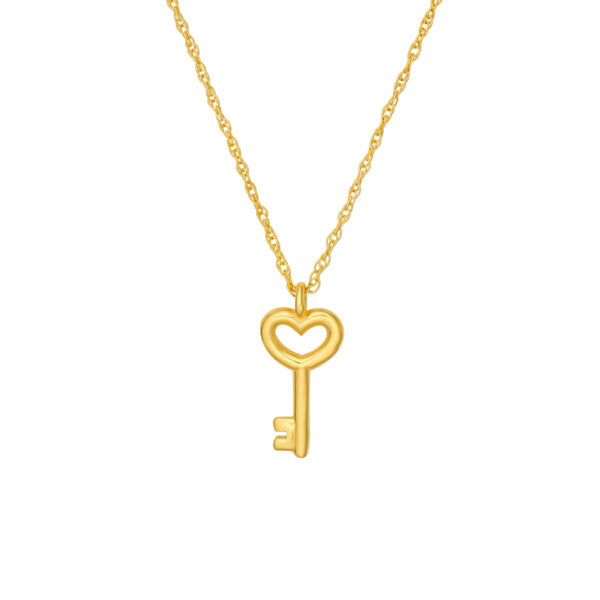 14K Yellow Gold So You Heart Key Pendant Necklace Koerbers Fine Jewelry Inc New Albany, IN