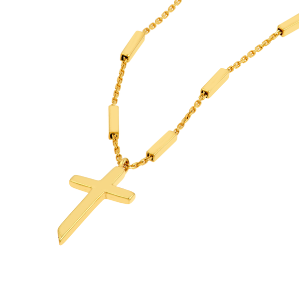 14K Yellow Gold Bar Station Cross Pendant Necklace Image 3 Koerbers Fine Jewelry Inc New Albany, IN