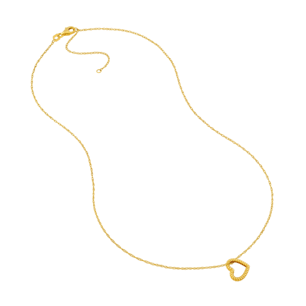 14K Yellow Gold Twist Open Heart Rope Necklace Image 2 Koerbers Fine Jewelry Inc New Albany, IN