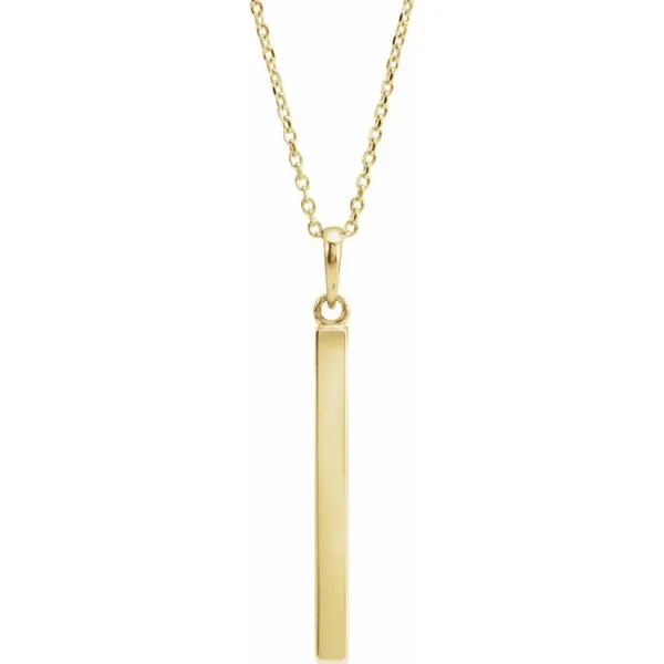 14K Yellow Gold Engravable 4 Sided Bar Pendant Koerbers Fine Jewelry Inc New Albany, IN