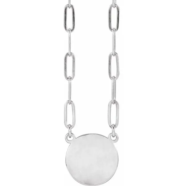 14K White Gold Engravable Disc Necklaces Koerbers Fine Jewelry Inc New Albany, IN