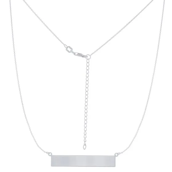 14K White Gold Name Plate Bar Necklace Koerbers Fine Jewelry Inc New Albany, IN