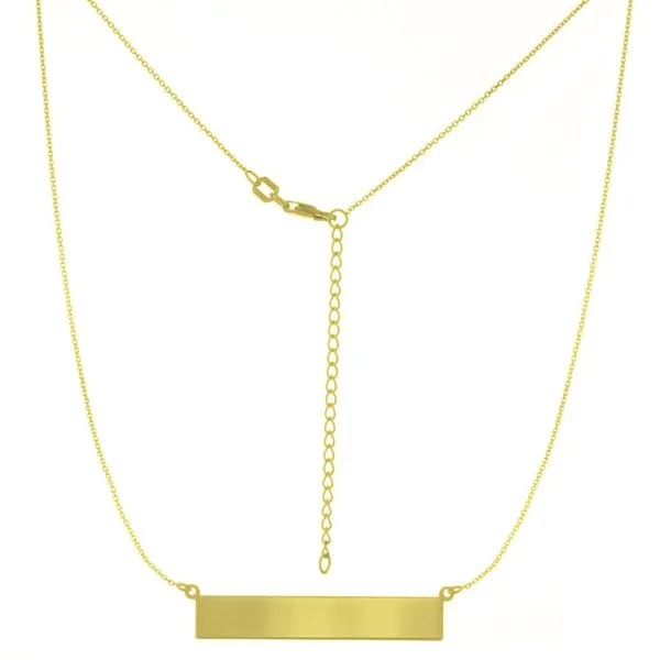 14K Yellow Gold Engravable Name Plate Bar Necklace Koerbers Fine Jewelry Inc New Albany, IN