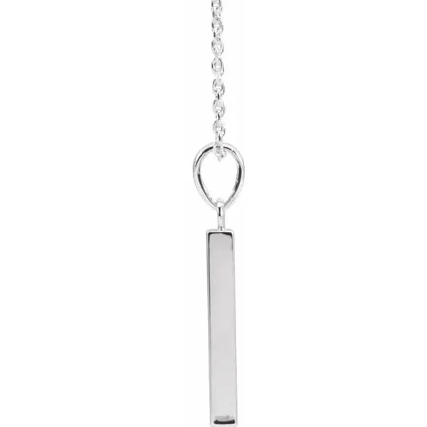 14K White Gold Engravable 4 Sided Bar Pendant Image 2 Koerbers Fine Jewelry Inc New Albany, IN