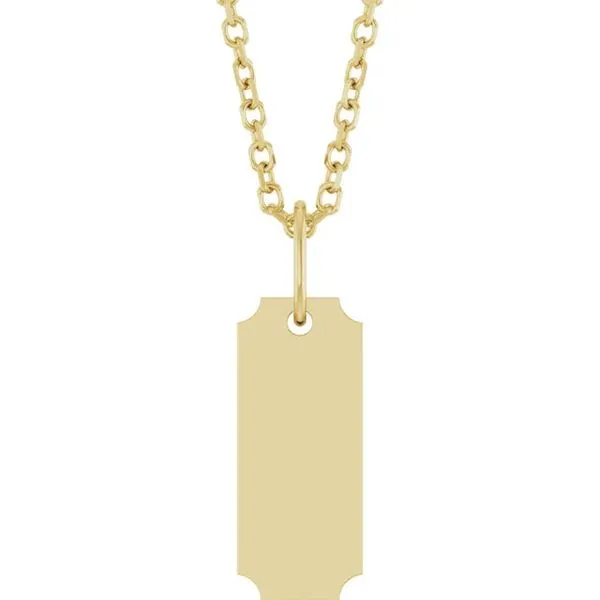 14K Yellow Gold Engravable Dog Tag Necklace Koerbers Fine Jewelry Inc New Albany, IN