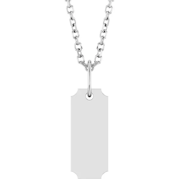 14K White Gold Engravable Dog Tag Necklace Koerbers Fine Jewelry Inc New Albany, IN