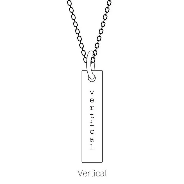 14K White Gold Engravable 4 Sided Bar Pendant Image 3 Koerbers Fine Jewelry Inc New Albany, IN