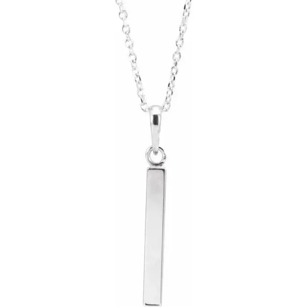 14K White Gold Engravable 4 Sided Bar Pendant Koerbers Fine Jewelry Inc New Albany, IN