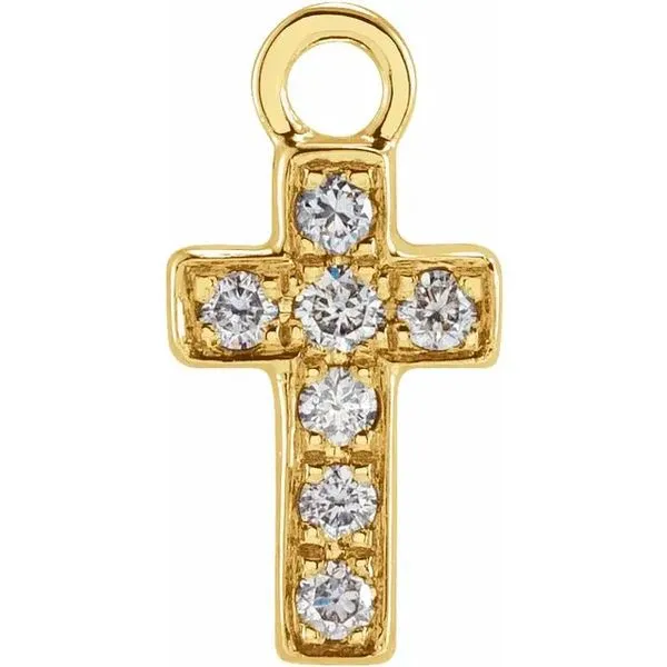 14K Yellow Gold Natural Diamond Cross Dangle Koerbers Fine Jewelry Inc New Albany, IN